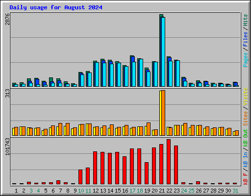 Daily usage for August 2024