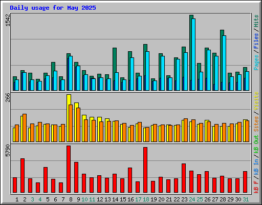 Daily usage for May 2025