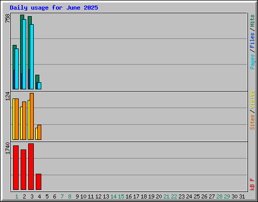 Daily usage for June 2025