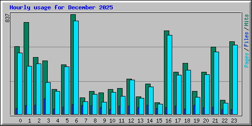 Hourly usage for December 2025