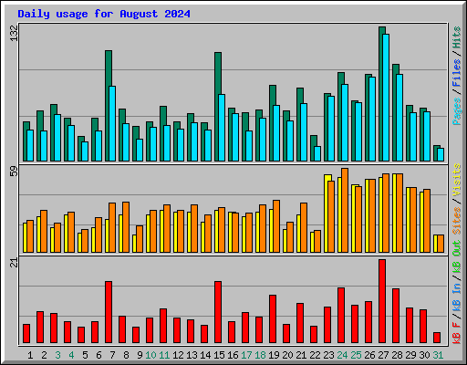 Daily usage for August 2024