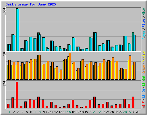 Daily usage for June 2025