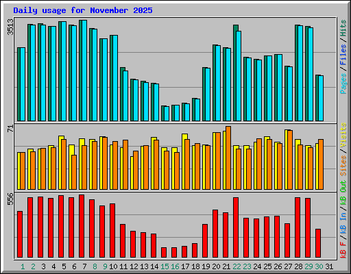 Daily usage for November 2025