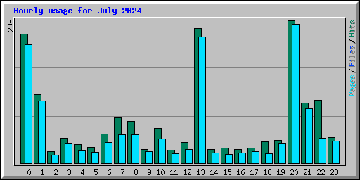 Hourly usage for July 2024