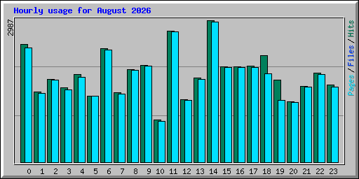 Hourly usage for August 2026